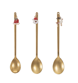 Creative Co-Op Gold Spoon/ Holiday Charm
