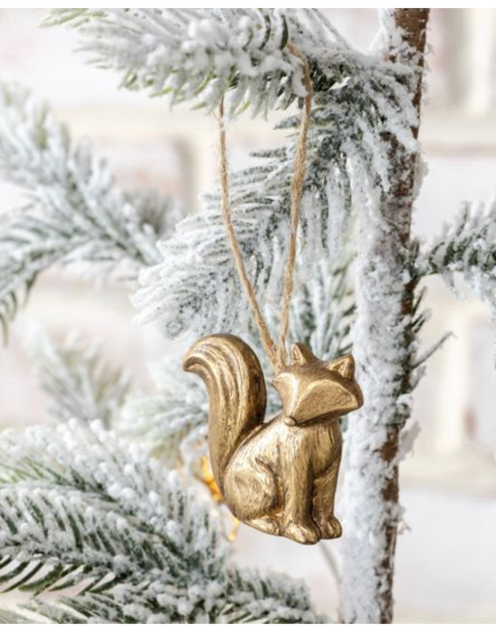 PD Home & Garden Sitting Fox Gold Ornament