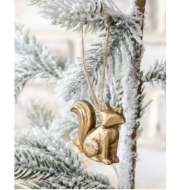 PD Home & Garden Sitting Fox Gold Ornament