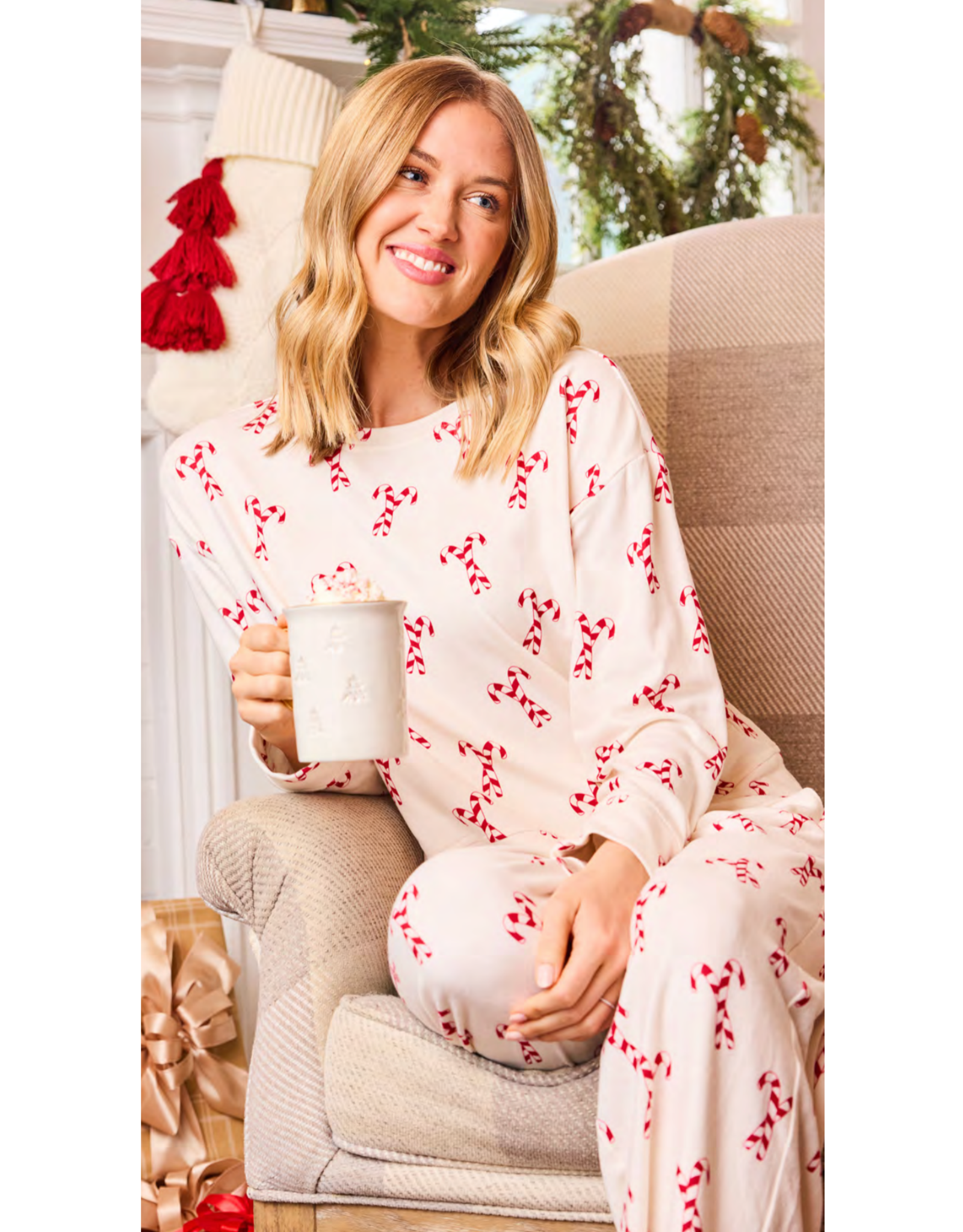 Mary Square Sophie Candy Cane Pajama Set