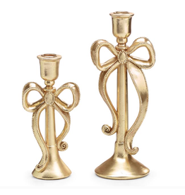 Burton & Burton Gold Bow Candle Holder, Small