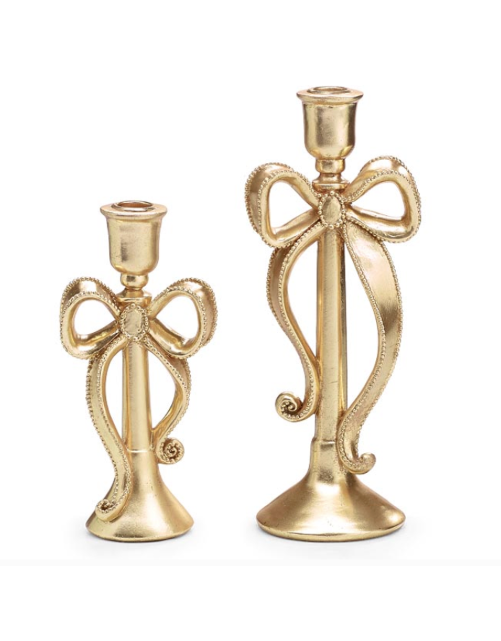 Burton & Burton Gold Bow Candle Holder, Large