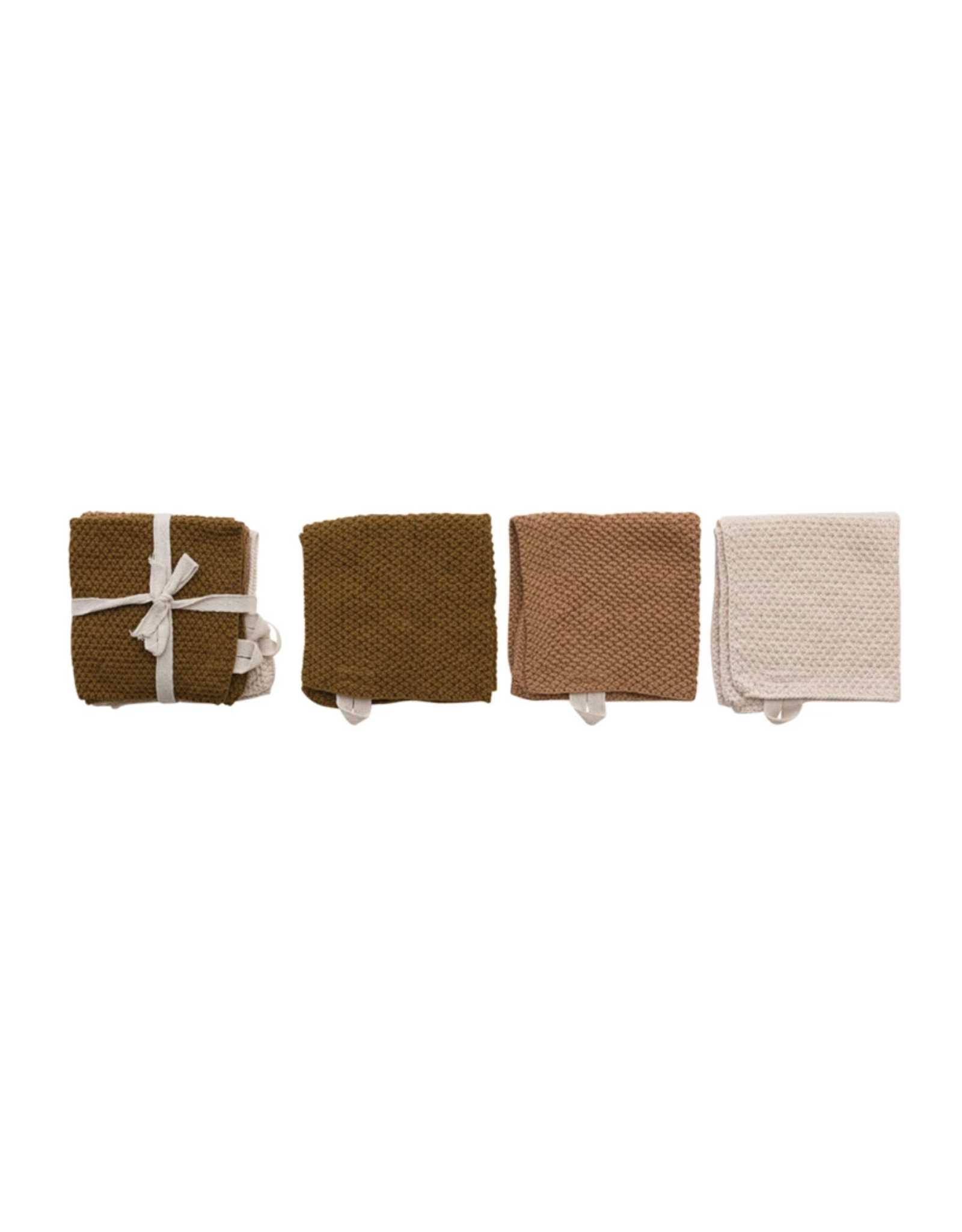 Creative Co-Op Sonoma Cotton Knit Dish Cloths, set of 3