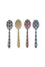 Hazel Mazel Enameled Stainless Steel Spoon with Flower Pattern