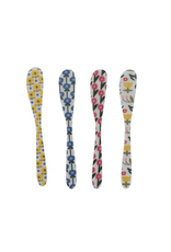 Hazel Mazel Enamel Stainless Steel Canape Knife, Flower Pattern