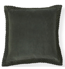 K & K 20" Velvet Pillow with Flange Edge