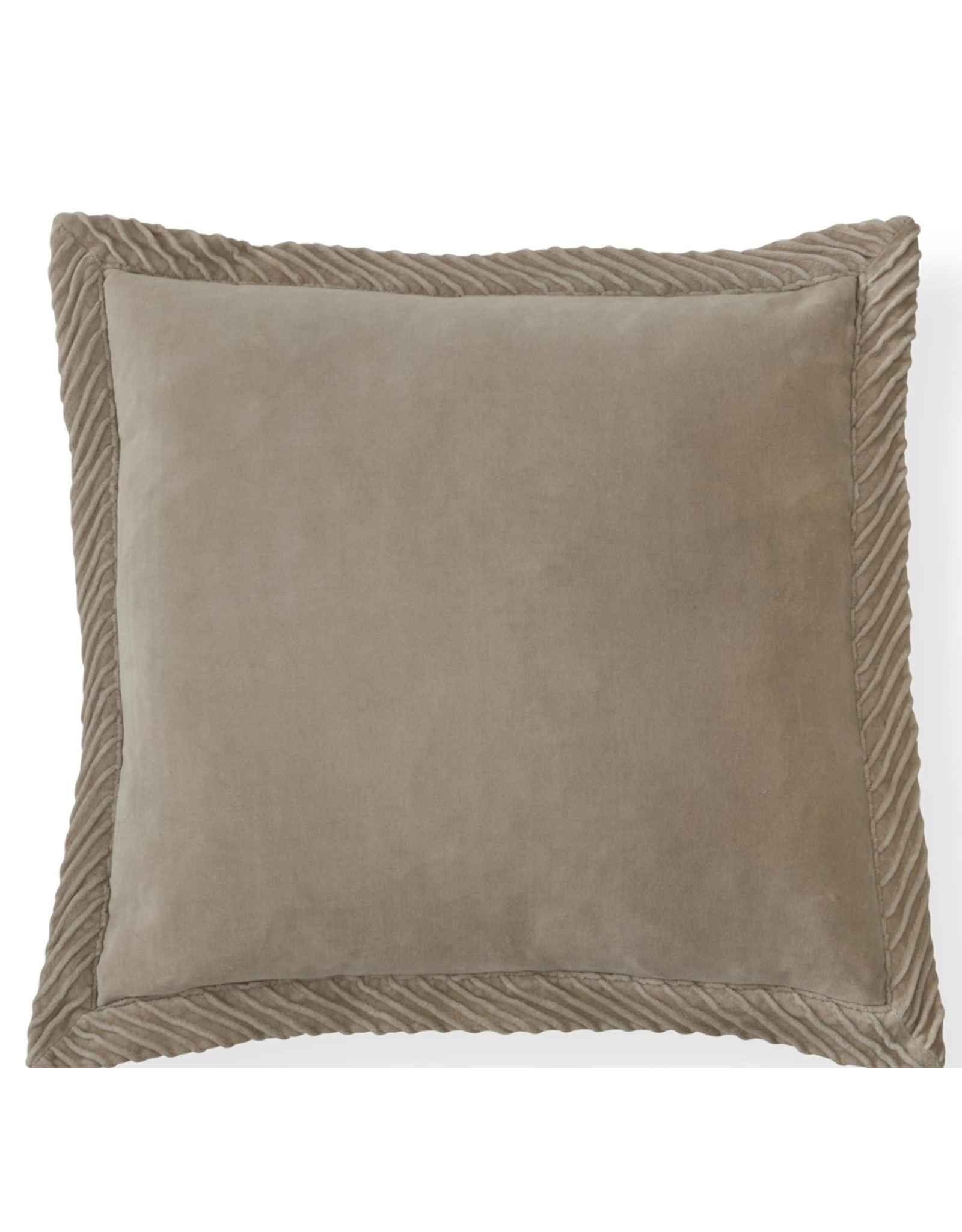 K & K 20" Velvet Pillow with Flange Edge