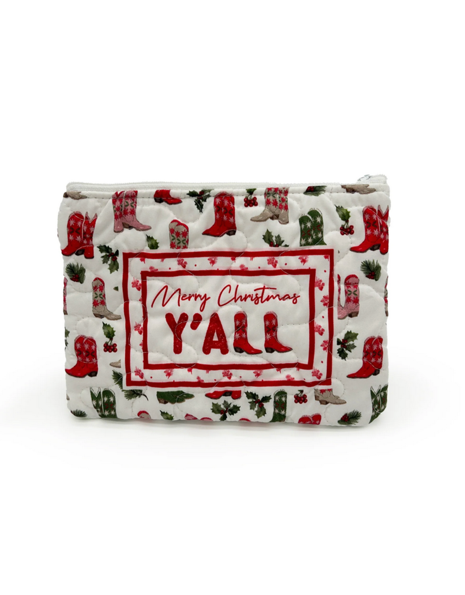 Ida Mae IM Holiday Quilted Makeup Bag