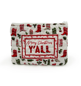 Ida Mae IM Holiday Quilted Makeup Bag