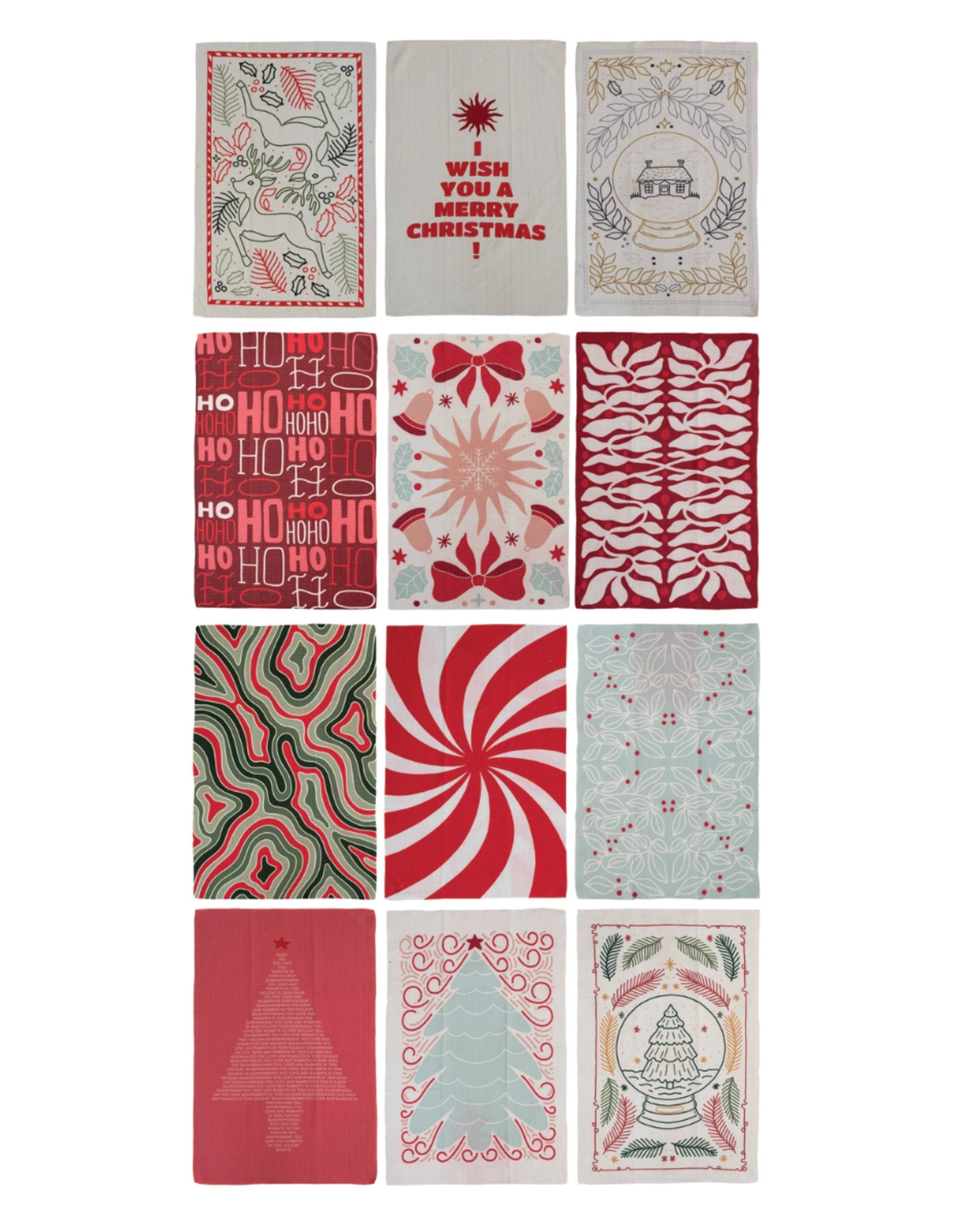 Creative Co-Op Holiday Microfiber Tea Towels
