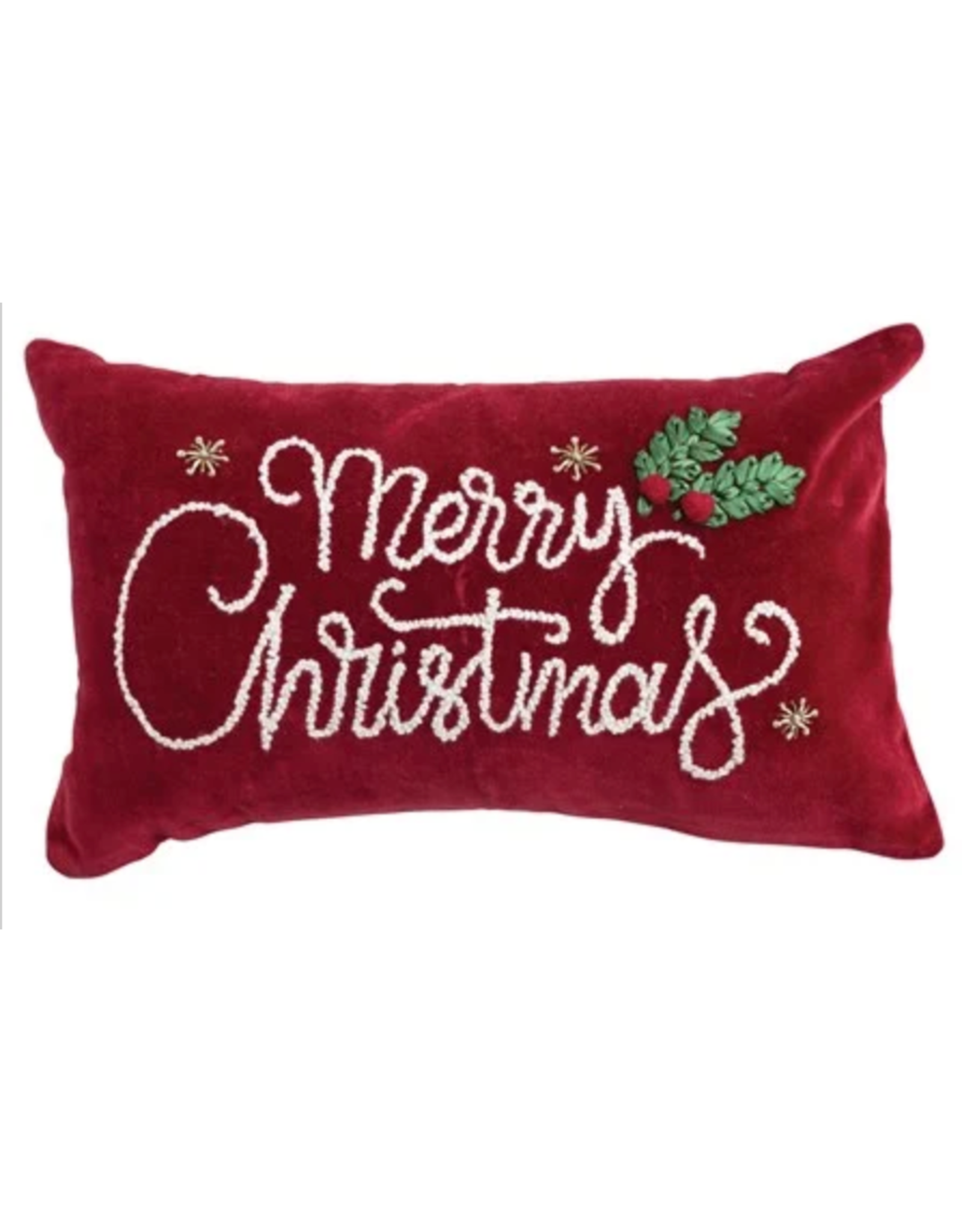 Creative Co-Op Vintage Merry Christmas Velvet Pillow