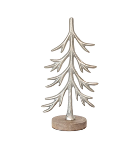 Creative Co-Op Cast Aluminum Silver Tree