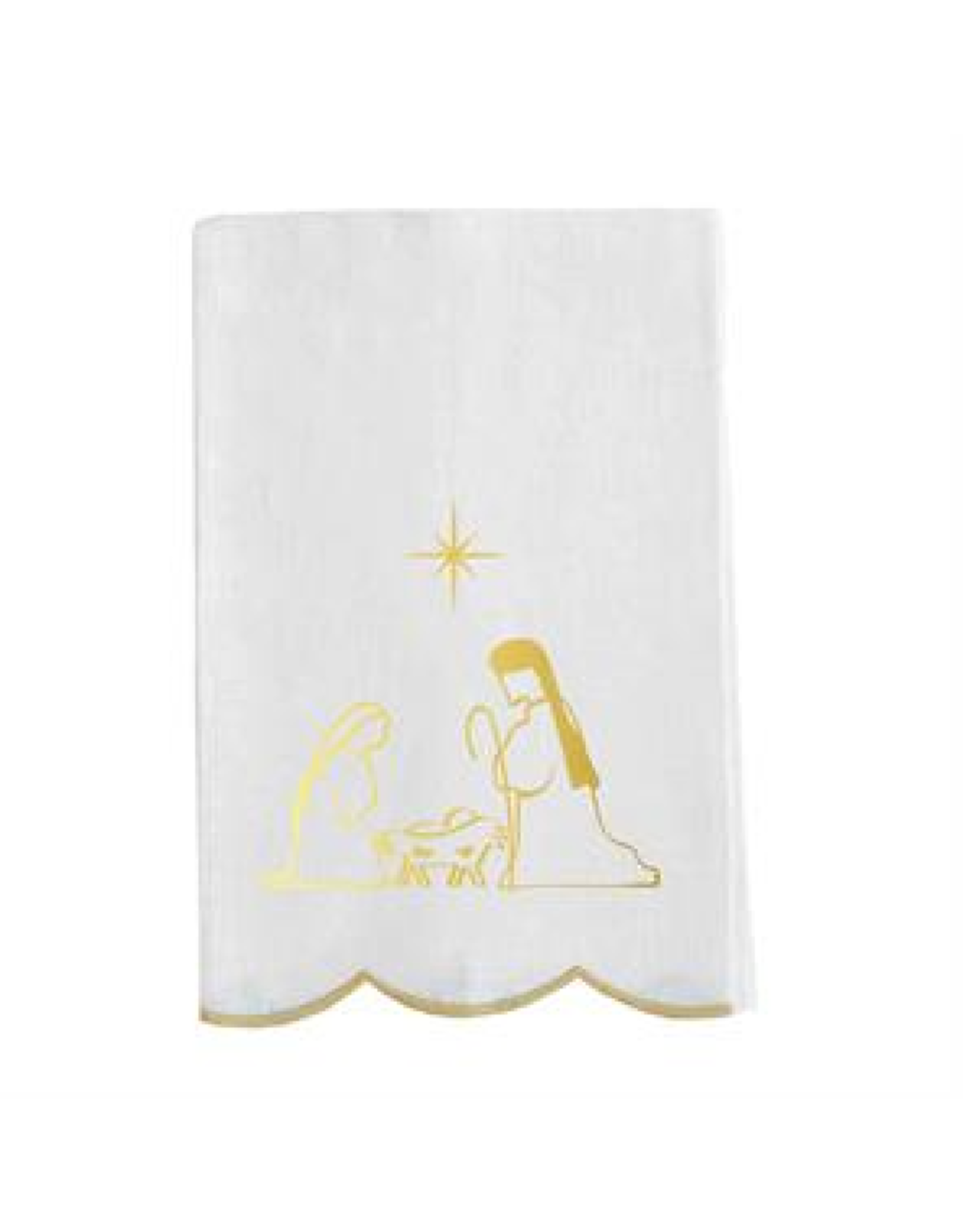 Mary Square Gold Foil Tea Towel