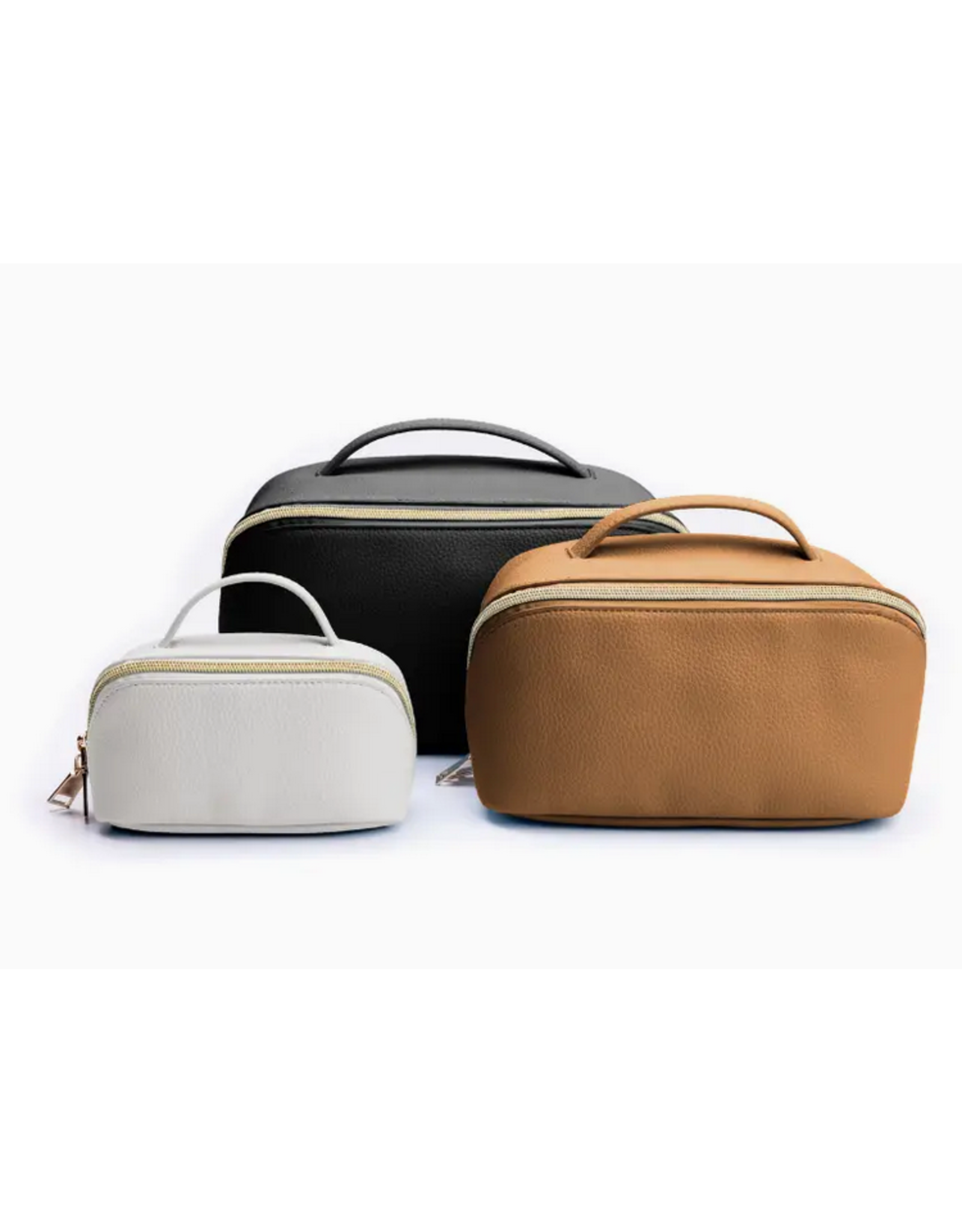 A Wink & A Nod Set of 3 Leather Cosmetic Bags