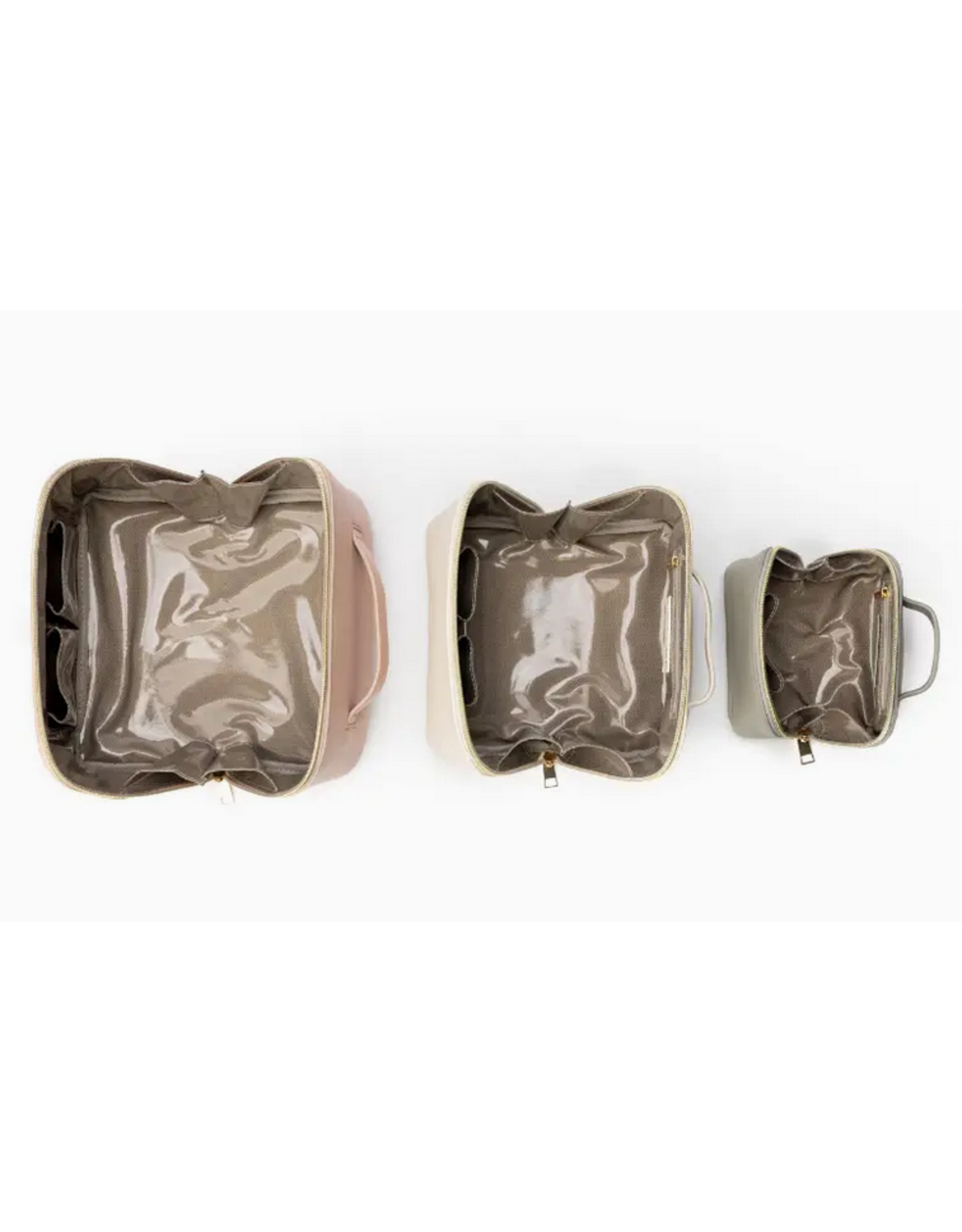 A Wink & A Nod Set of 3 Leather Cosmetic Bags