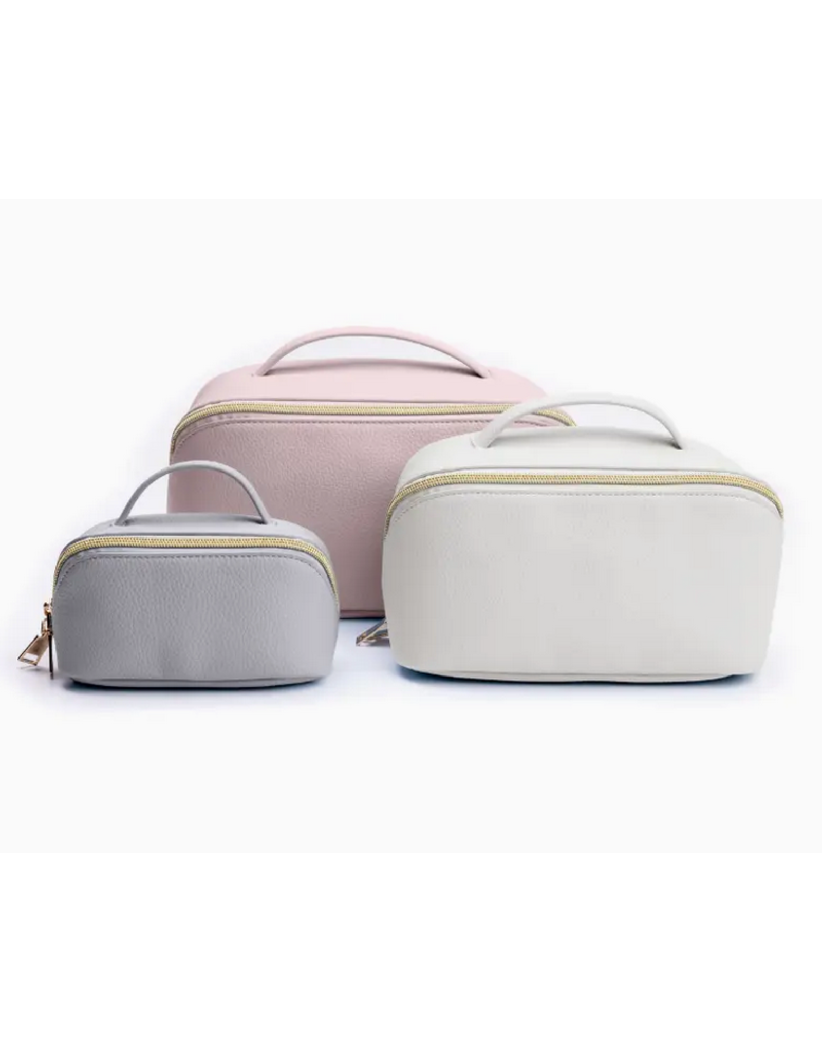 A Wink & A Nod Set of 3 Leather Cosmetic Bags