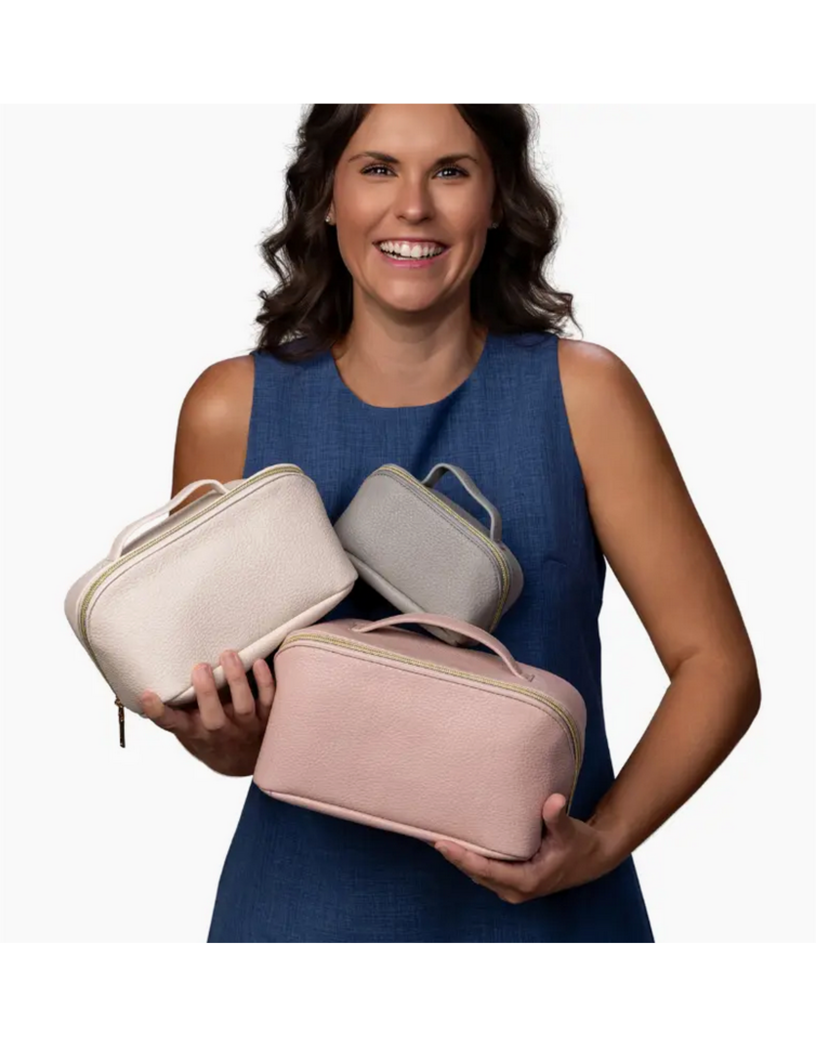 A Wink & A Nod Set of 3 Leather Cosmetic Bags