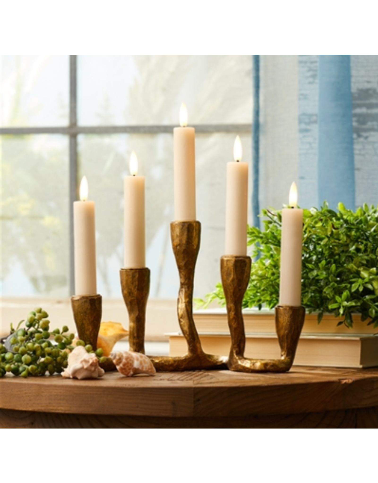 Melrose Gold Taper Resin Candle Holder