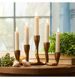 Melrose Gold Taper Resin Candle Holder