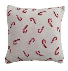Creative Co-Op Christmas Market Candy Cane Pillow