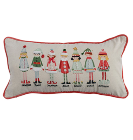 Creative Co-Op Lumbar Whimsy Elves Pillow