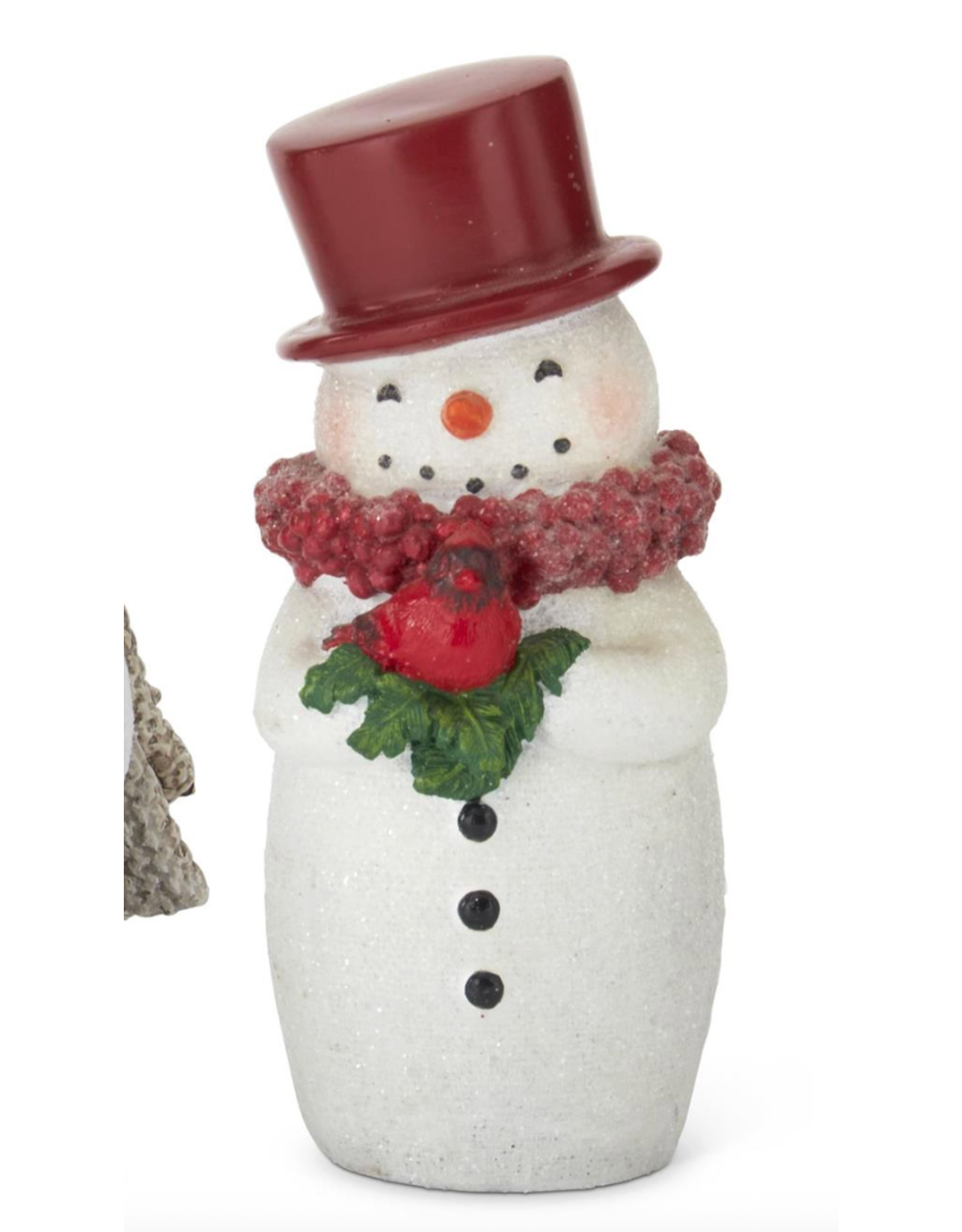 K & K 5" Glittered Snowman with Top Hat