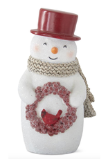 K & K 5" Glittered Snowman with Top Hat