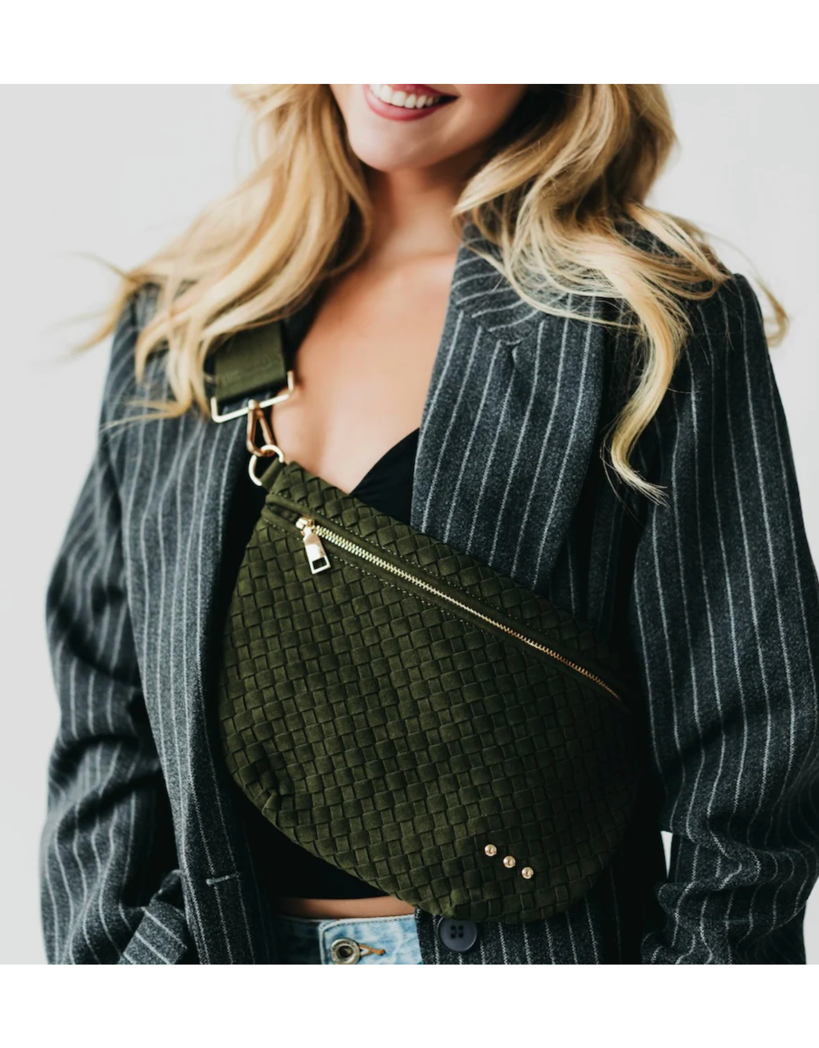Pretty Simple Suede Westlyn Woven Bum Bag