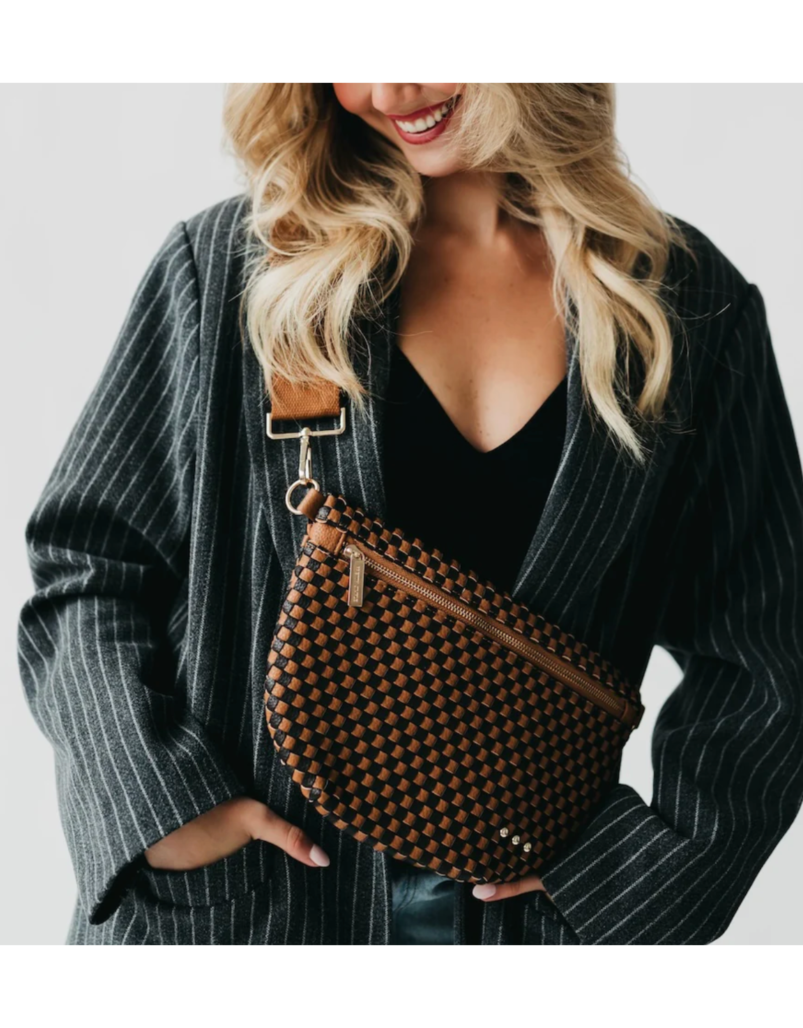 Pretty Simple Suede Westlyn Woven Bum Bag