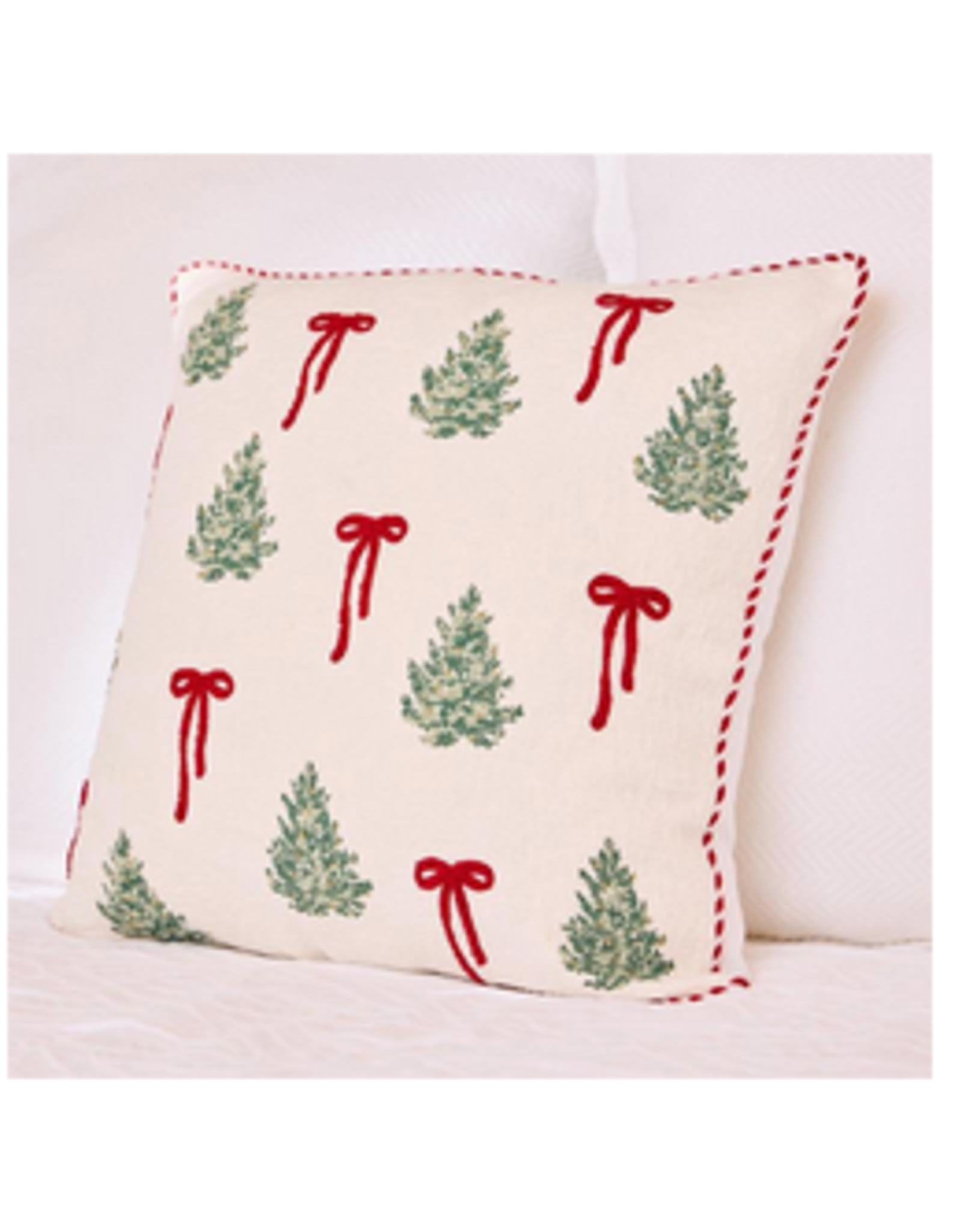 Mary Square Holiday Trellis Square Pillow
