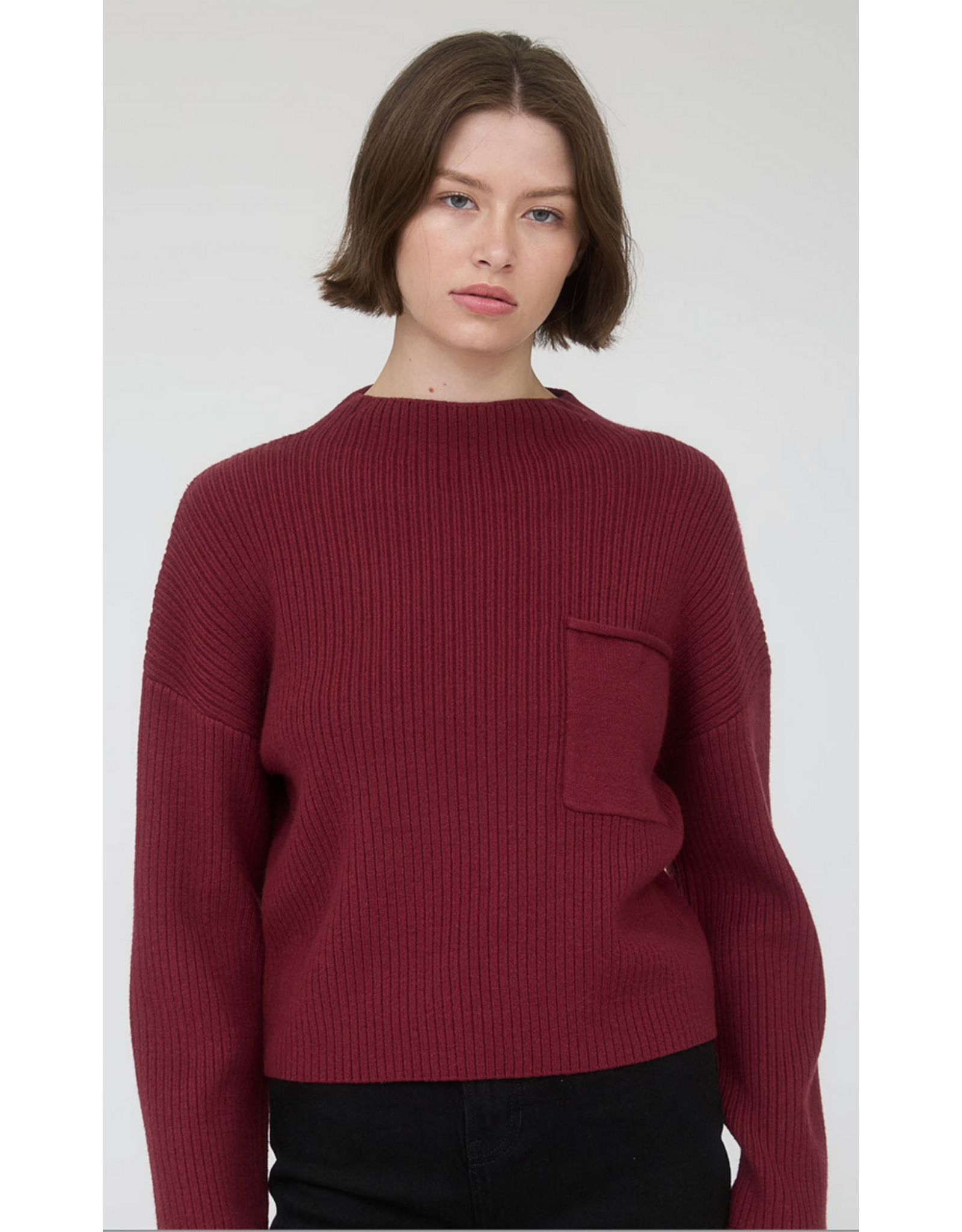 Blu Pepper Mock Neck Long Sleeve Sweater