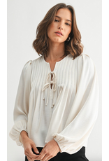 Fun2Fun Pin Tuck Detail Tie Front Blouse