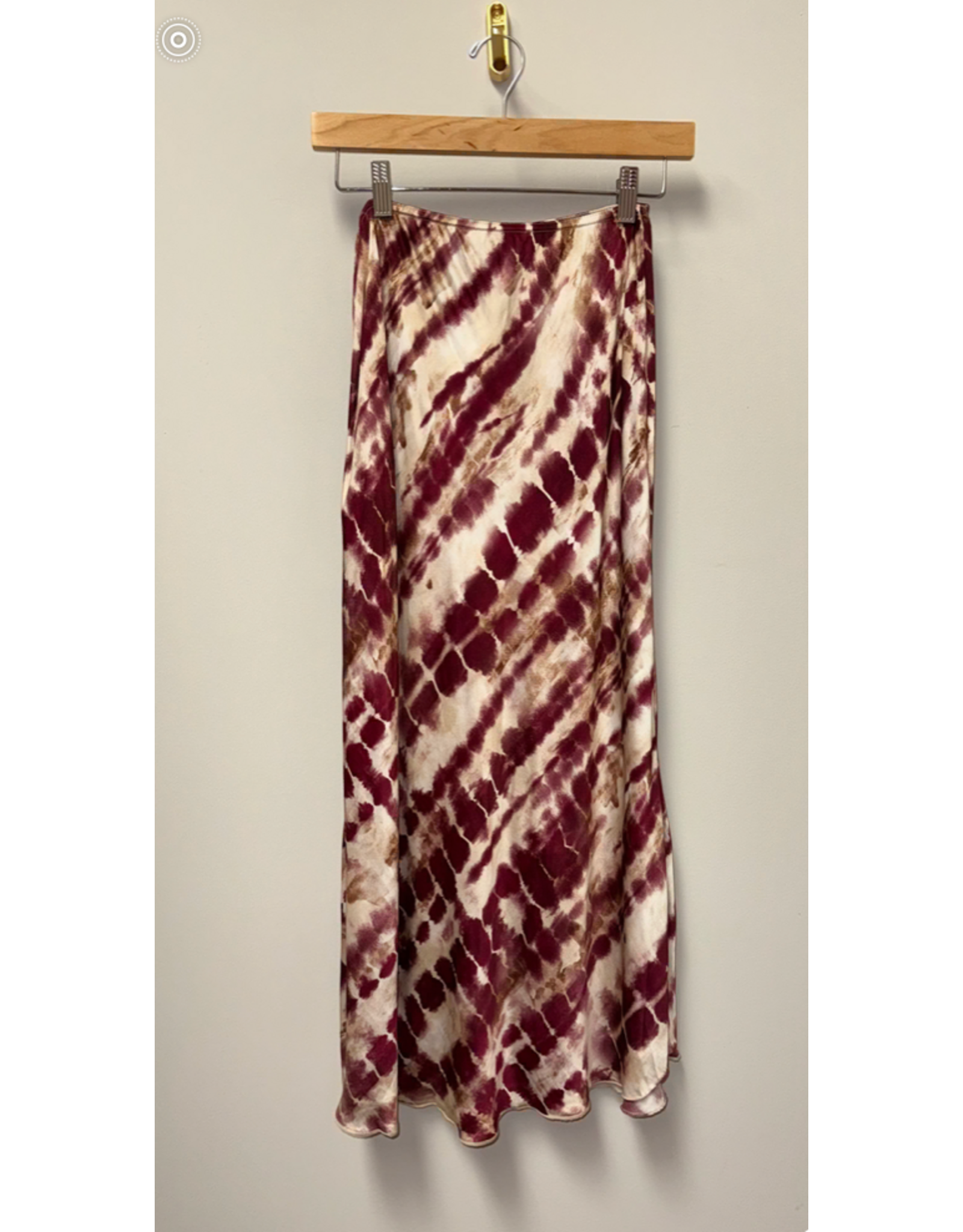 Milio Milano Abstract Tie Dy Silky Midi Skirt