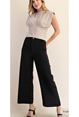 Glam Colette Cropped Wide Leg Black Trouser Glam Colette Cropped Wide Leg Black Trouser