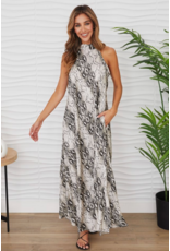 Milio Milano Snake Mock Neck Maxi Dress Milio Milano Snake Mock Neck Maxi Dress