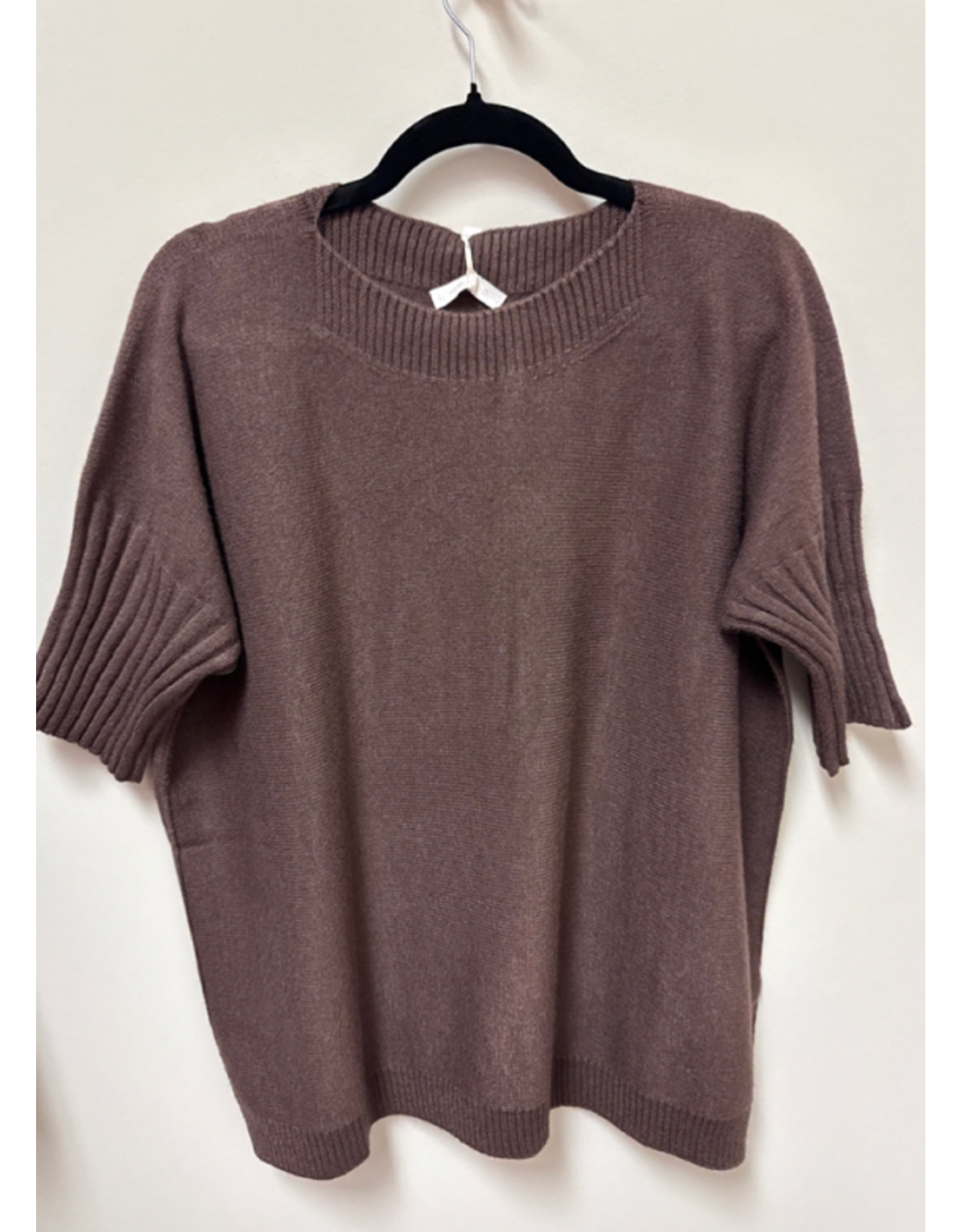 Milio Milano Italian Square Neck Short Sleeve Sweater