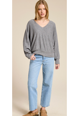 Charlotte Avery Rib Knit V-Neck Dolman Top