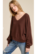 Charlotte Avery Rib Knit V-Neck Dolman Top