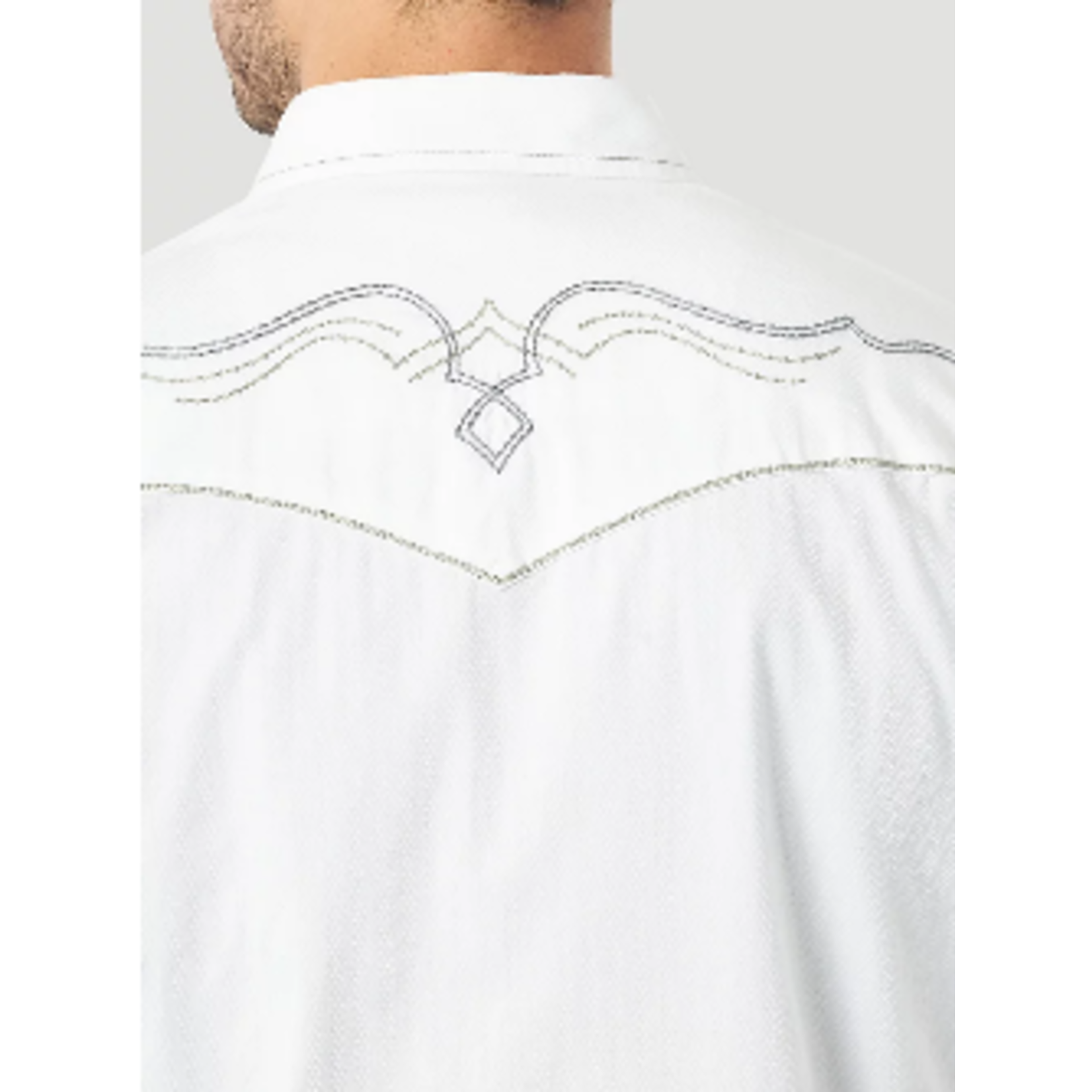 Wrangler Wrangler - Men's Rock 47 Long Sleeve Embroidered Yoke Solid Western Snap Shirt - MRC427W