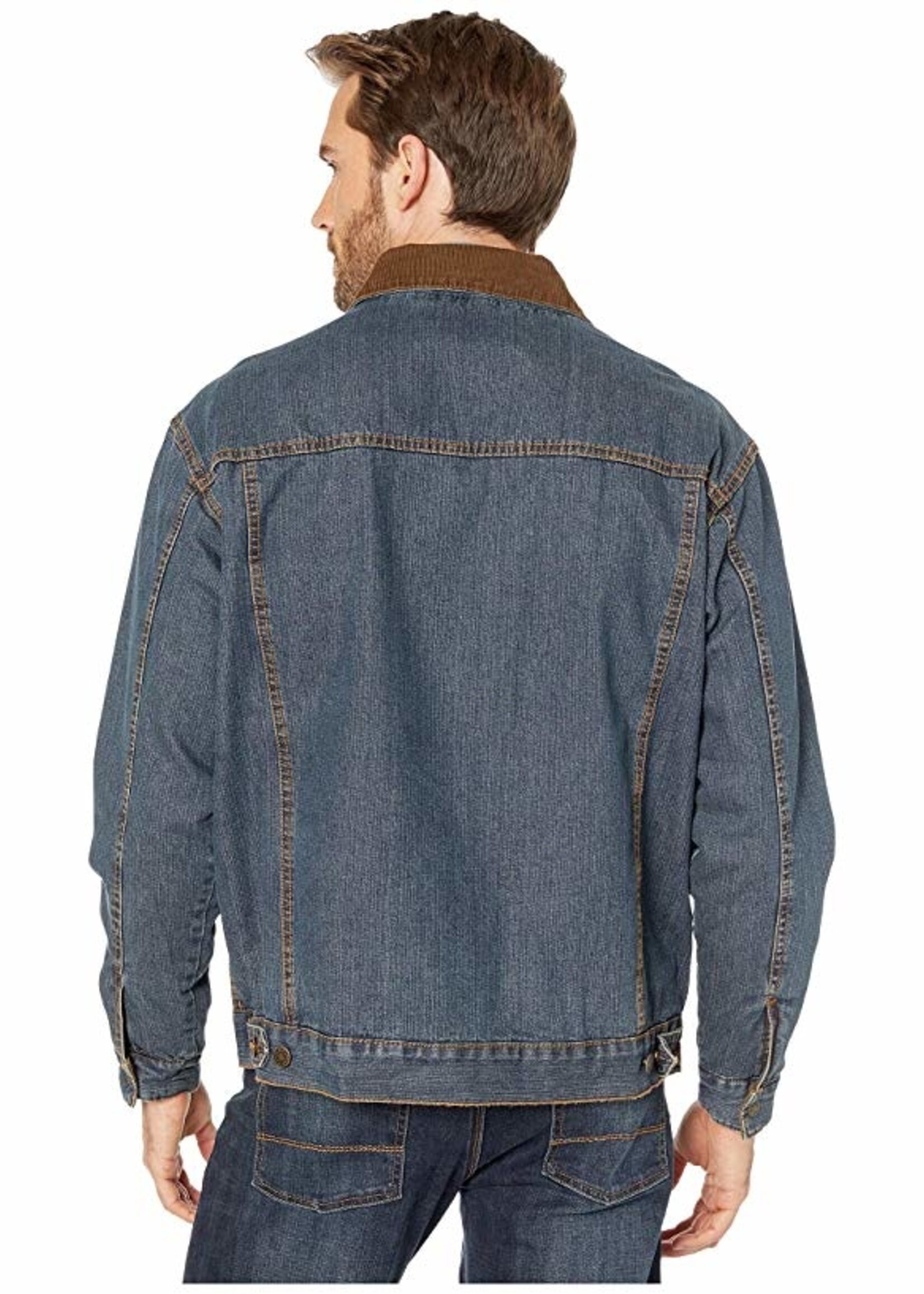 Wrangler mens Regular Blanket Lined denim jackets, Denim/Blanket