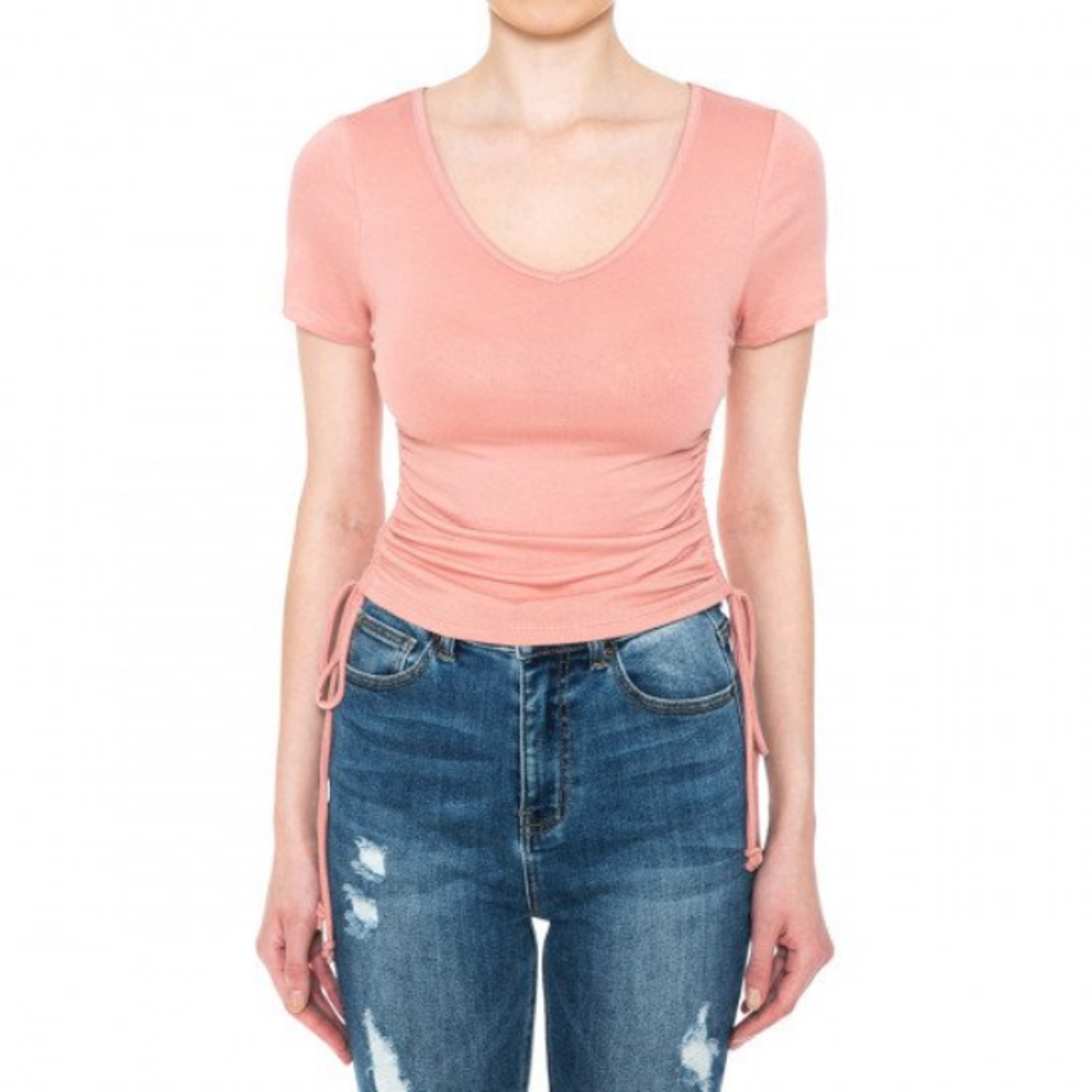 Ambiance Apparel Ambiance - Women's Ruch Side Crop Top - 73434