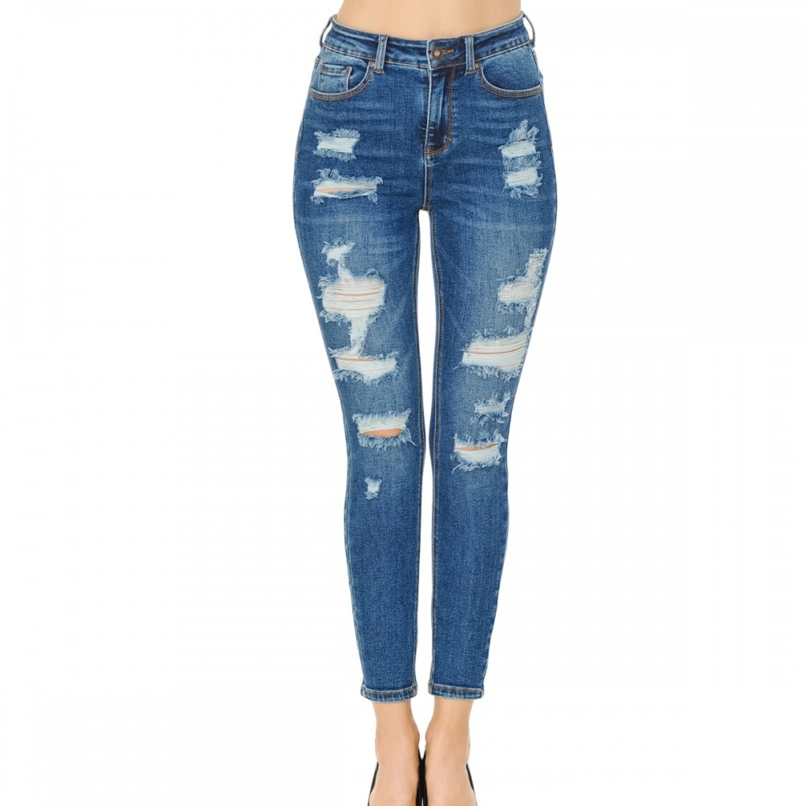 Wax Jeans Wax Jeans Women’s Vintage-Inspired Destructed Ankle Skinny Jean - 90187