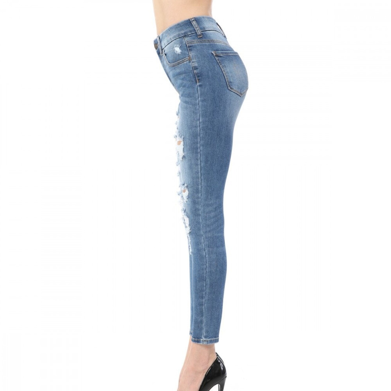 Wax Jeans Women's Sustainable Denim Distressed Jeans - 90225