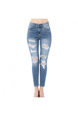 Women's Sustainable Denim Distressed Jeans - 90225