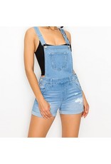 Wax Jeans - Womens Denim Distressed Overalls - 90242