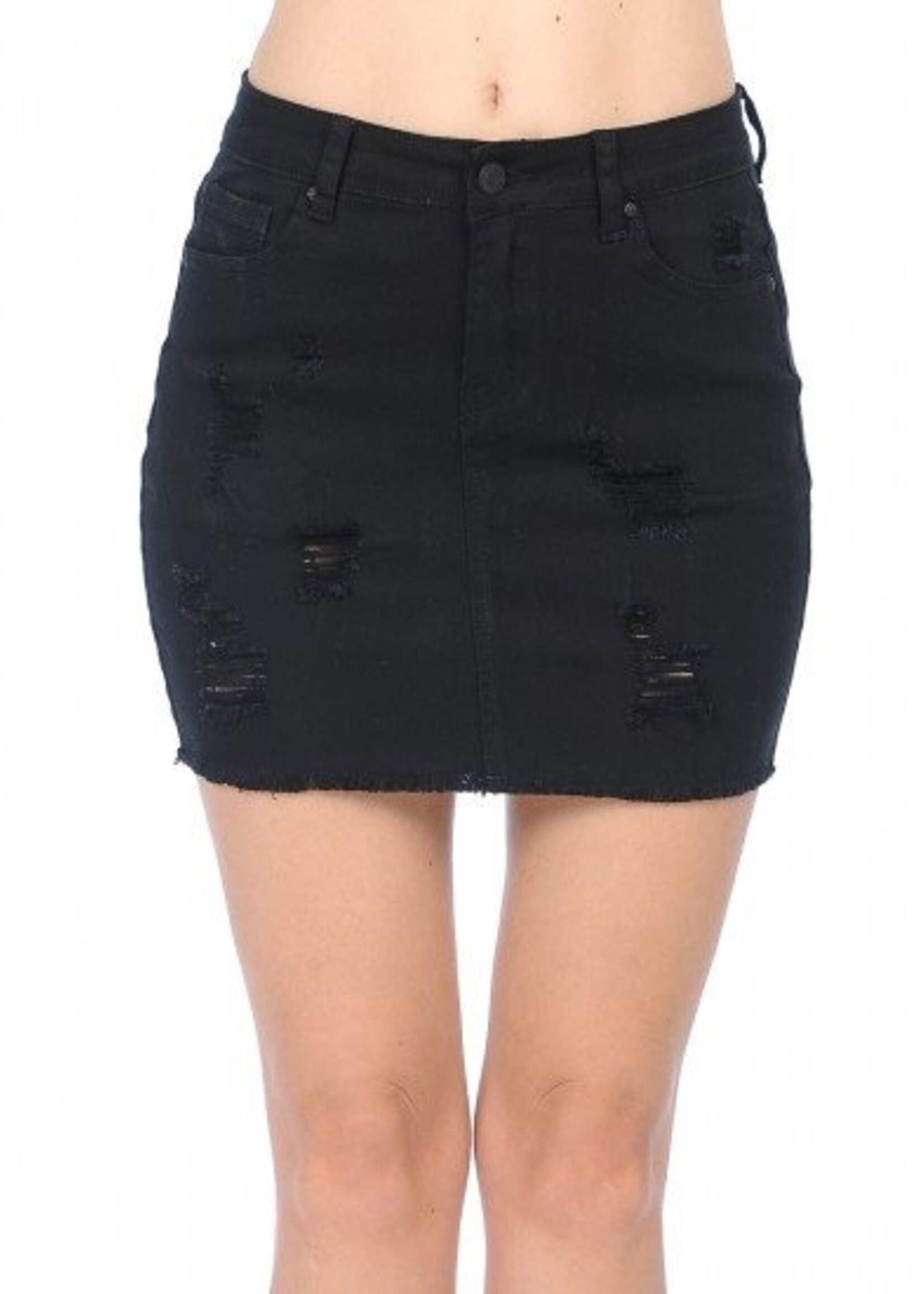 The Gather Your Wits Skirt - Wax On, Wax Off Black | MOTHER DENIM