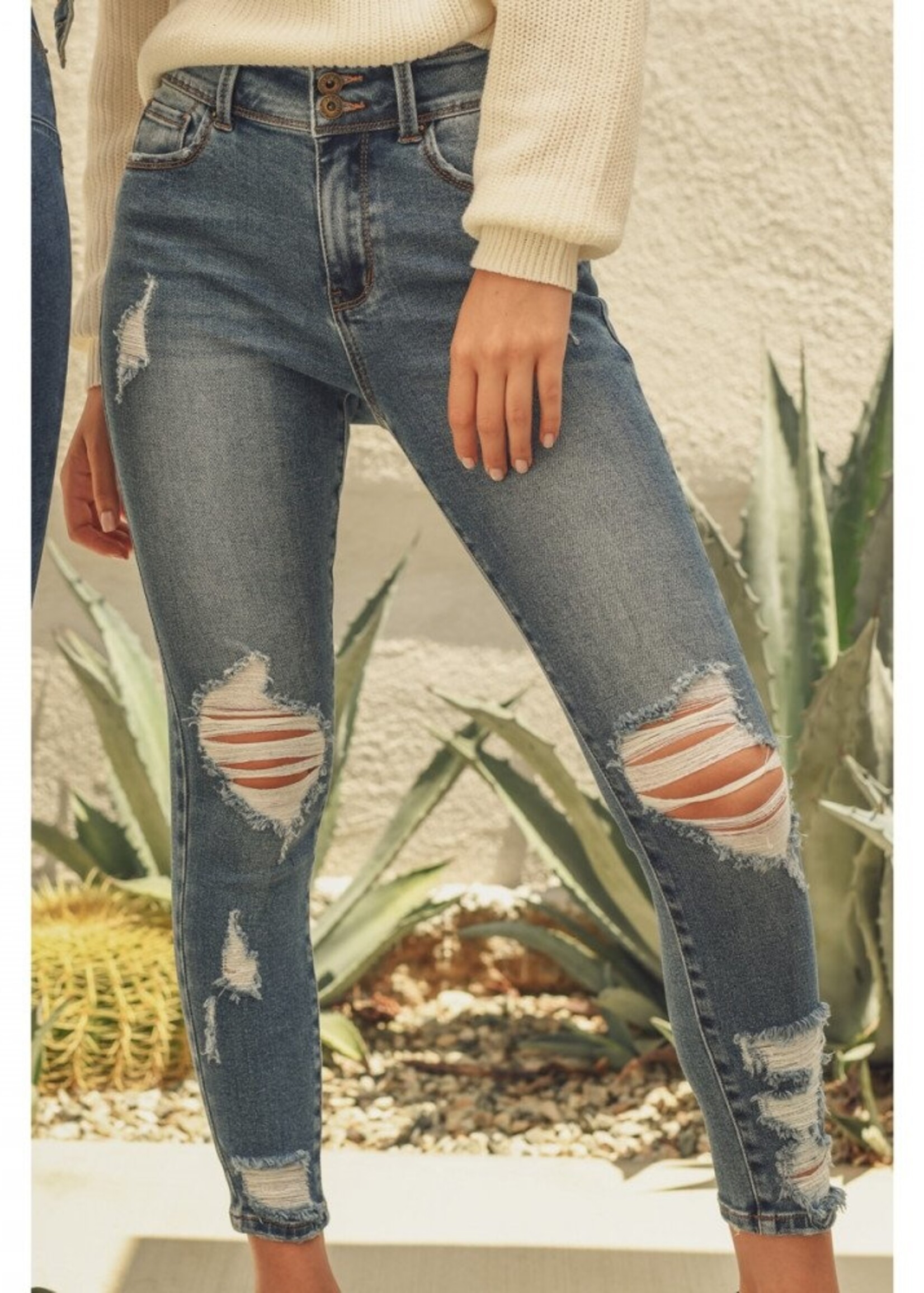 Wax Jeans Women Ripped Wax Jeans 90217