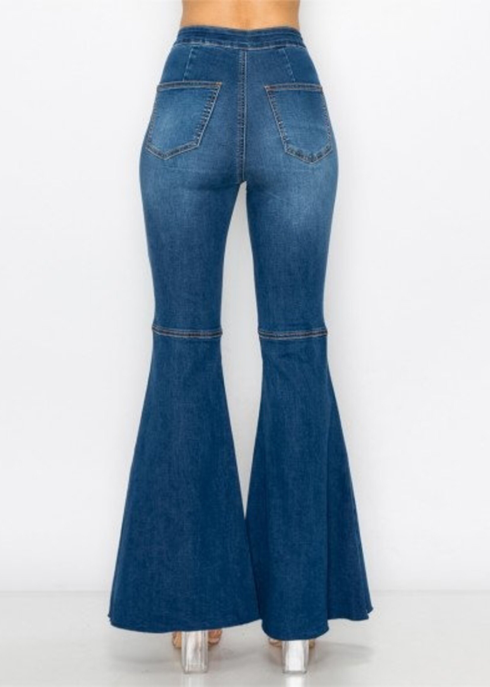 Fashion (629 Vintage Blue)Flared Jeans Woman High Waist Denim Trors @ Best  Price Online | Jumia Egypt