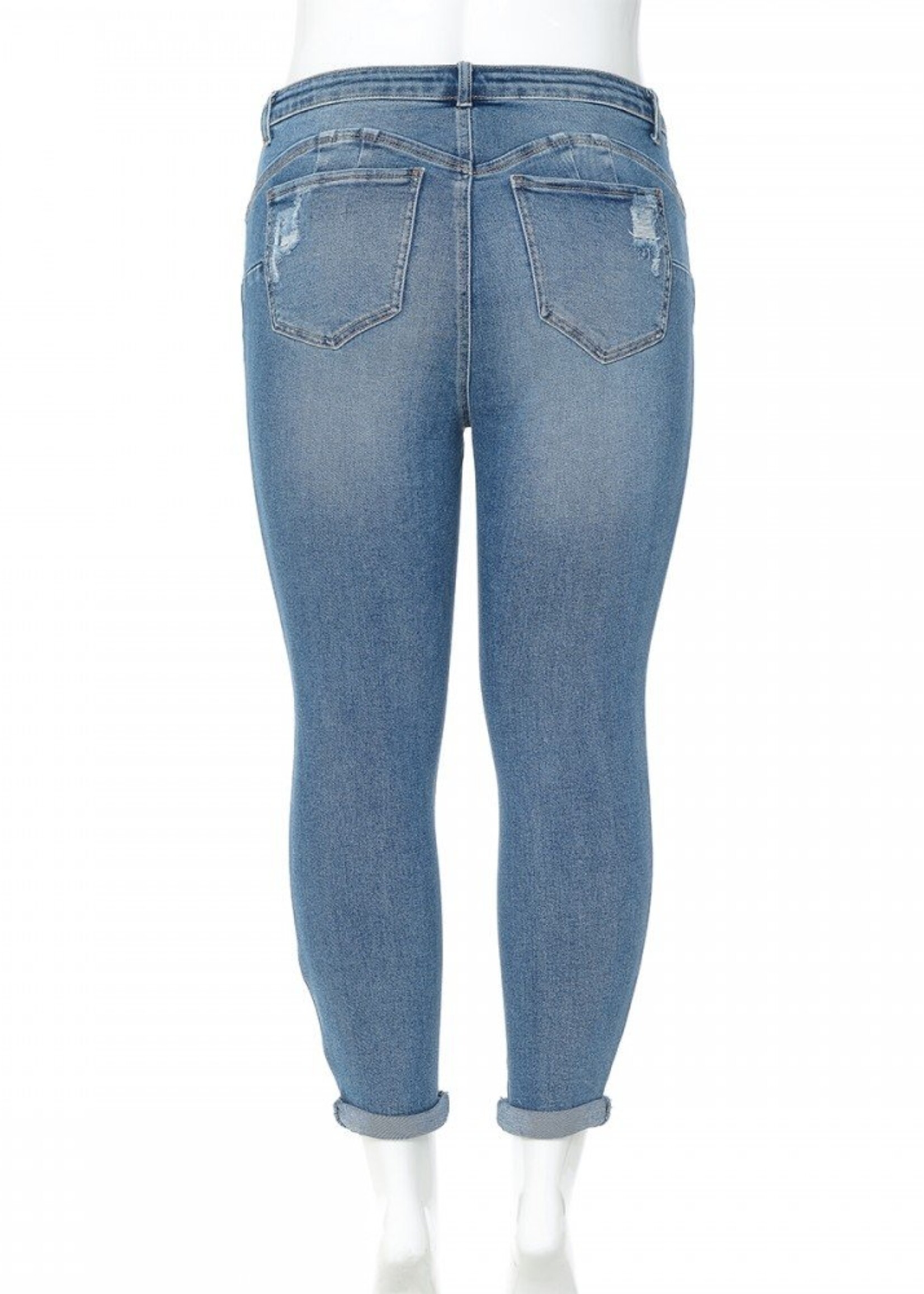 High-Rise Denim Pants With Push-Up Darts