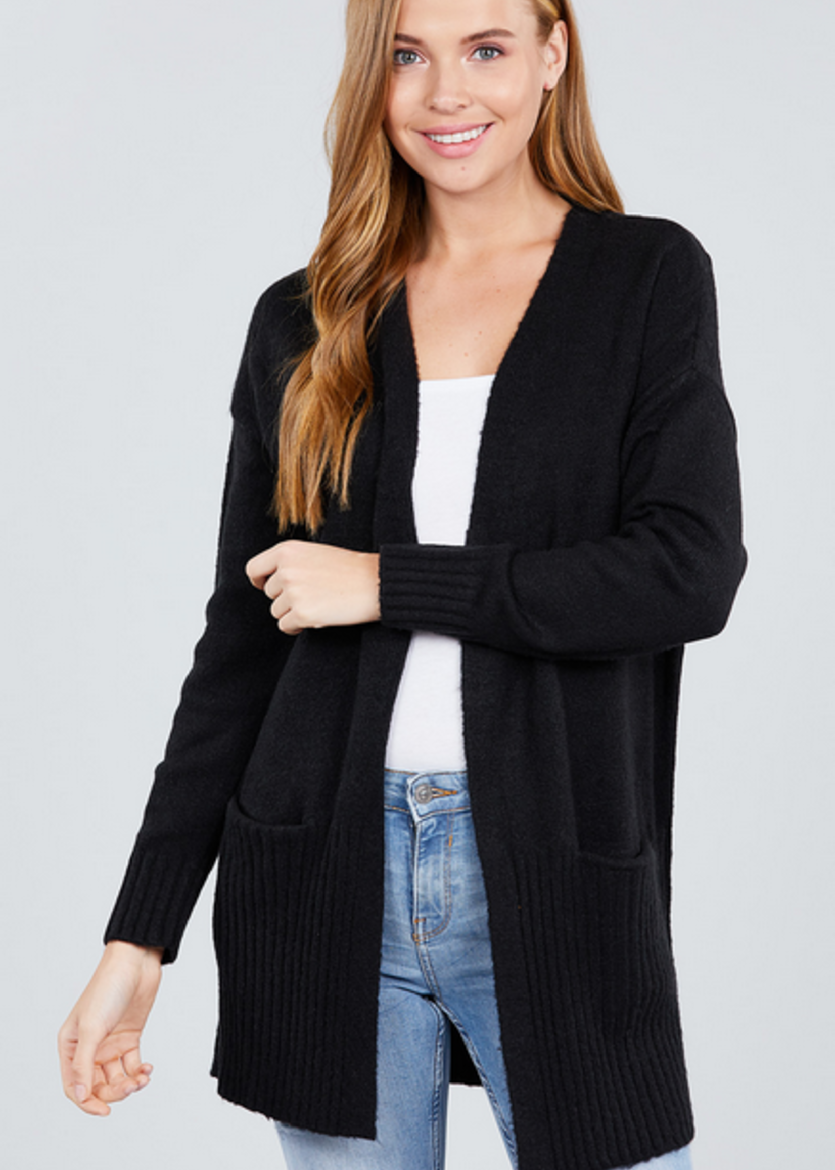 ACTIVE USA, INC. Active USA - Open Front Sweater Cardigan - SW10751